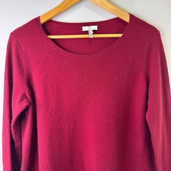 Joie Red Cashmere Wool Scoop Neck Asymmetrical Hem Size Small - Picture 7 of 11